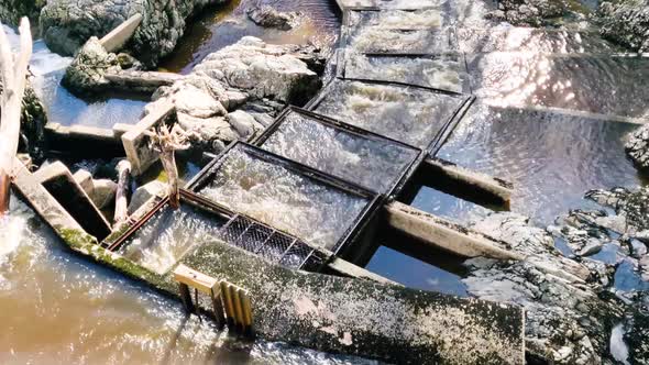 Salmon ladder in the Örekil River in Munkedal Sweden alt