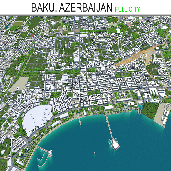 Baku City Azerbaijan - 3Docean 28443262