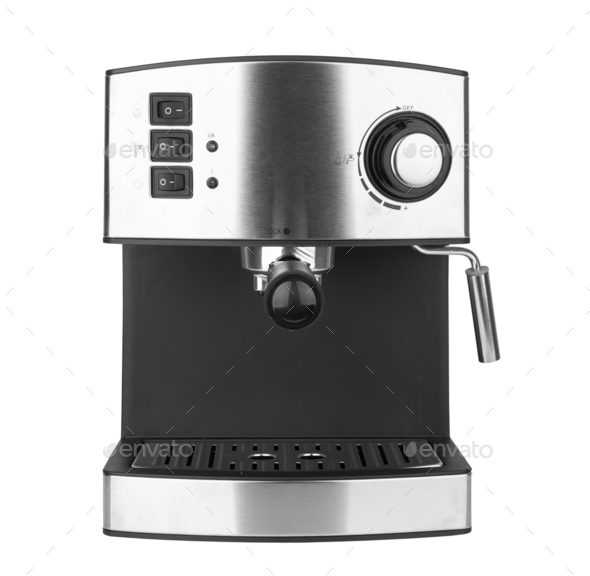 Coffee maker isolated on a white background Stock Photo by pioneer111