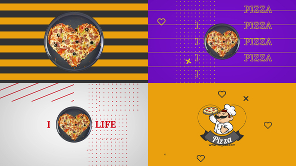Heart Pizza Logo - VideoHive 28447460