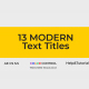 13  Modern Text Titles - VideoHive Item for Sale