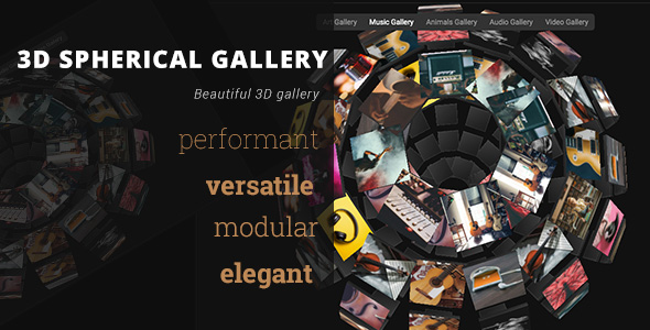 3D Spherical Gallery - Advanced Media Gallery