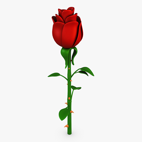 Cartoon Rose Flower - 3Docean 28452979