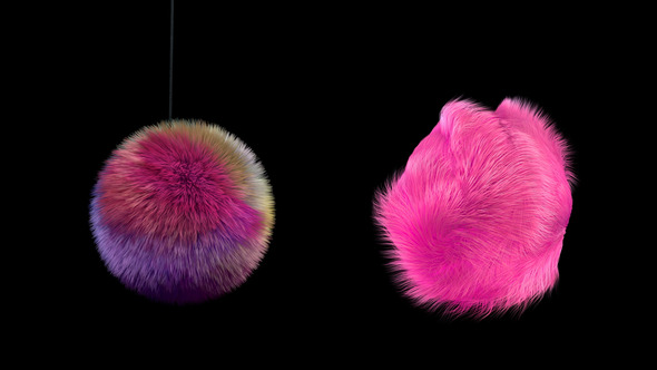 Pink Fur Ball Abstract Alpha Hd