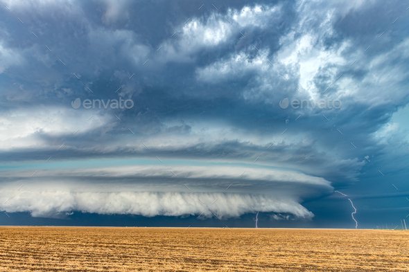 Lightning over Plains - Stock Photo - Images