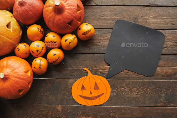 Halloween Flat Lay With Quote Box - Stock Photo - Images