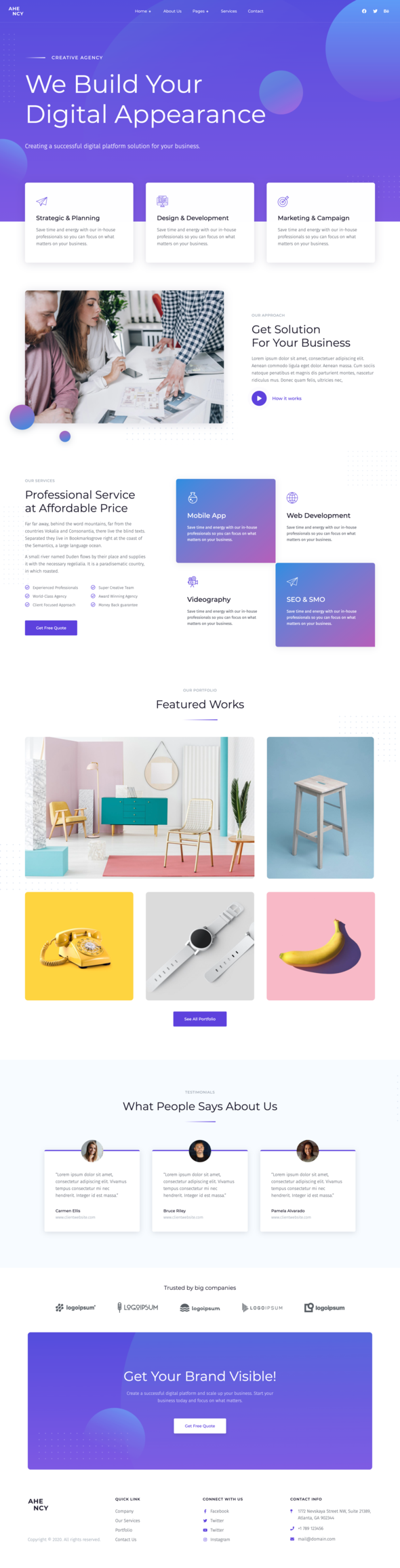 AHENCY - Creative Digital Agency Elementor Template Kit by baliniz