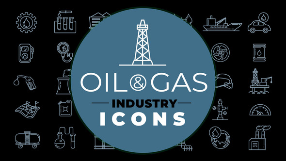 OilGas Industry Icons - VideoHive 28463298
