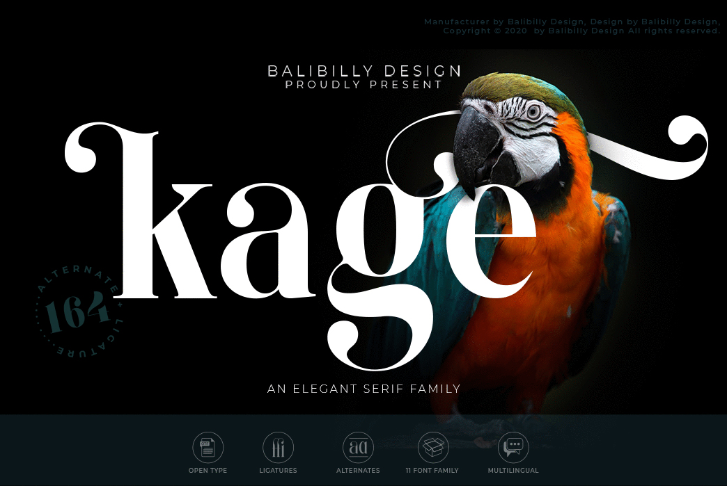 Kage An Elegant Serif Typeface By Balibilly Design Graphicriver