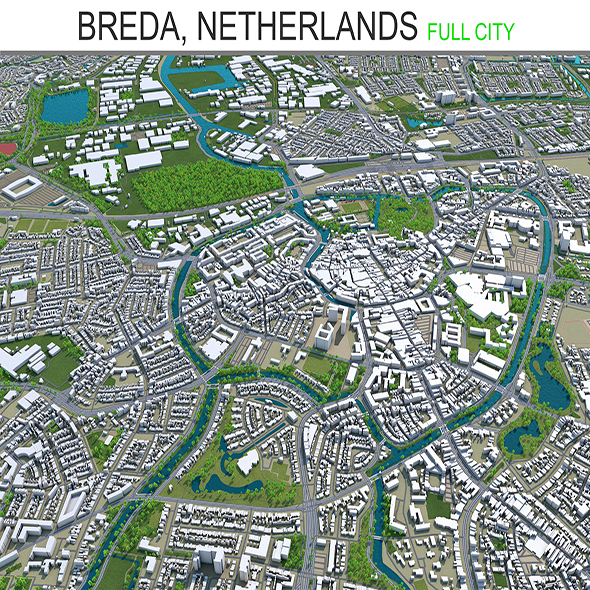 Breda city Netherlands - 3Docean 28476249