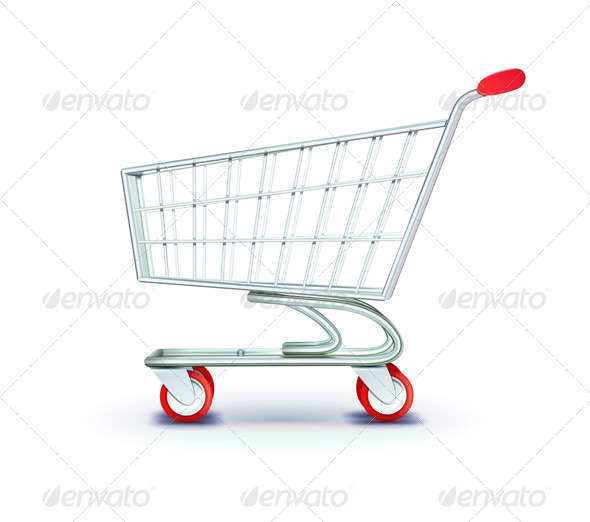 Supermarket Shopping Cart - Objects Vectors