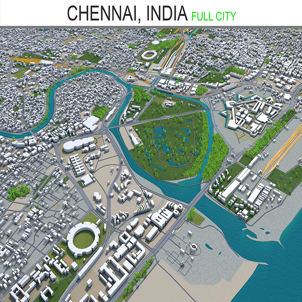 Chennai city India - 3Docean 28478171