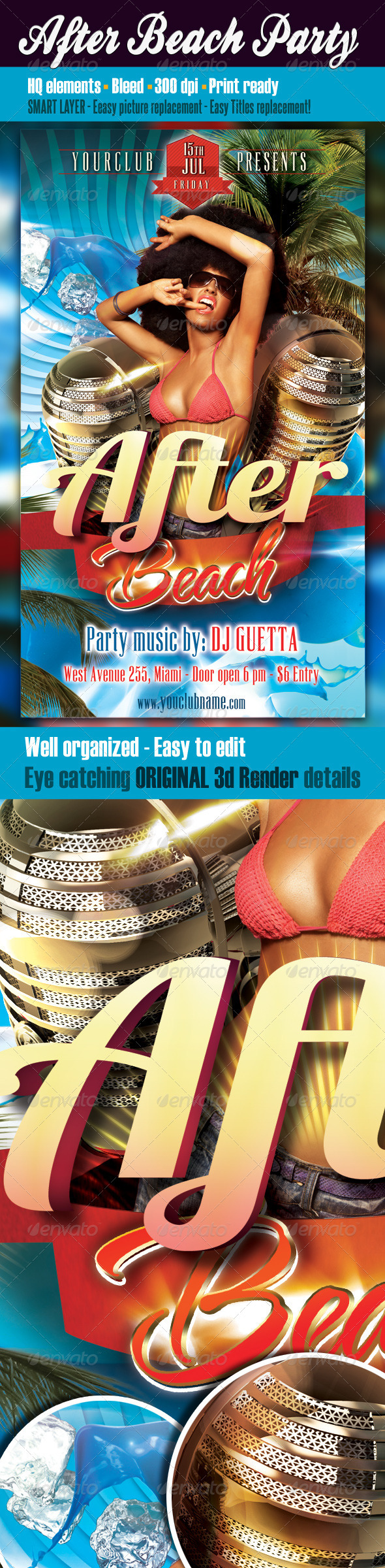 After Beach Party Flyer - Clubs & Parties Events
