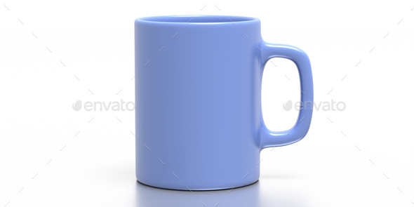 Download Coffee Mug Blue Color Isolated On White Background Hot Beverage Cup Mockup Template Stock Photo By Rawf8