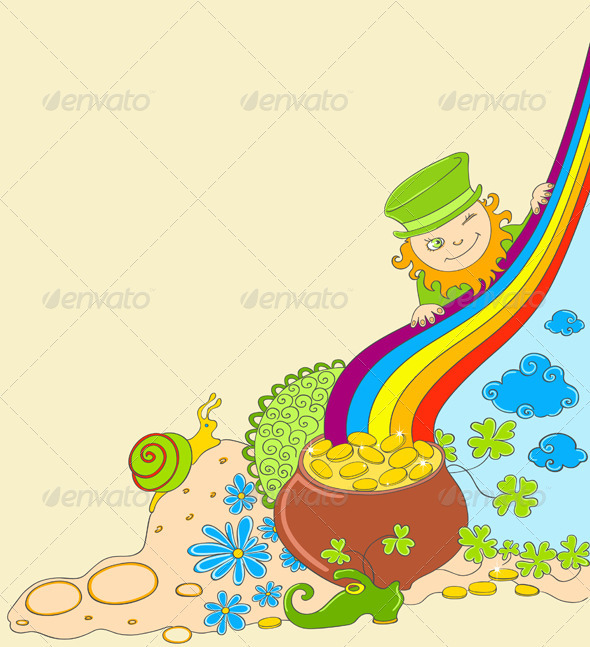 St Patrick's Day Background with Leprechaun - Miscellaneous Seasons/Holidays