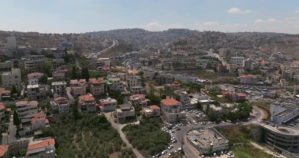 Aerial view of the Arab city of Um al Fahm in Northern Israel. alt