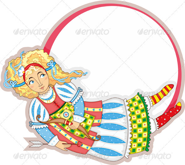 Girl Fly Cupid Isolated - People Characters