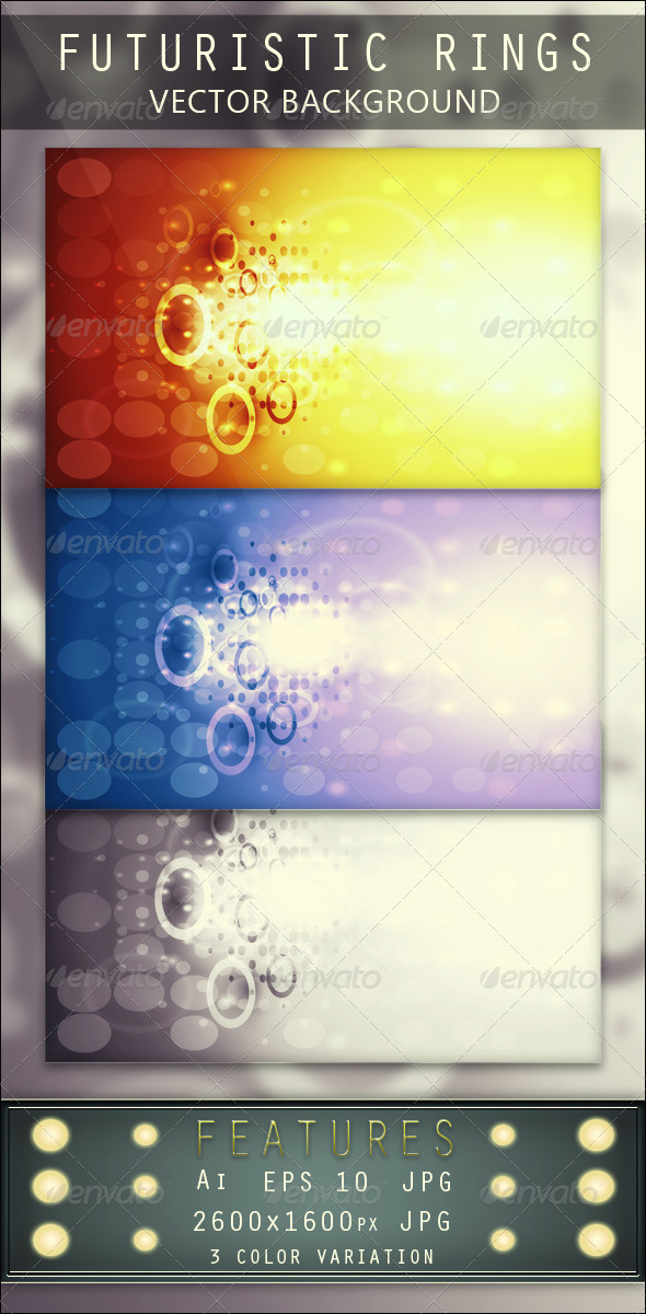 Futuristic Rings Vector Background - Backgrounds Decorative
