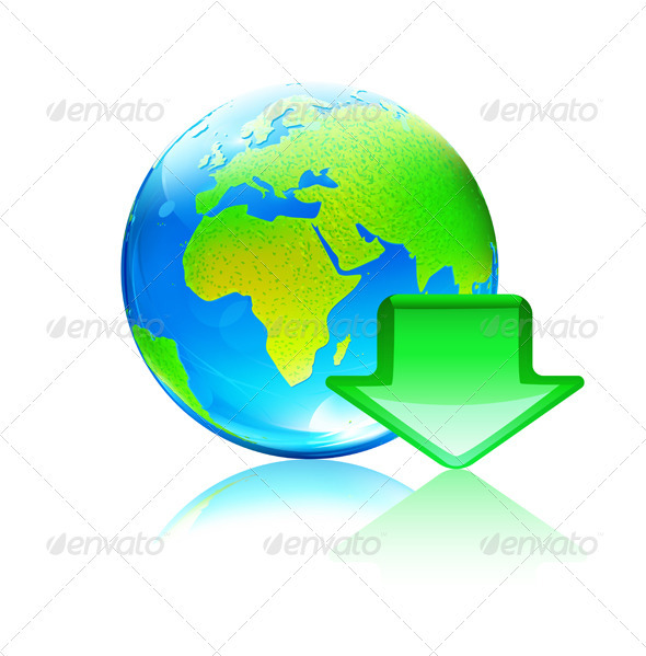 Computer download concept - Technology Conceptual