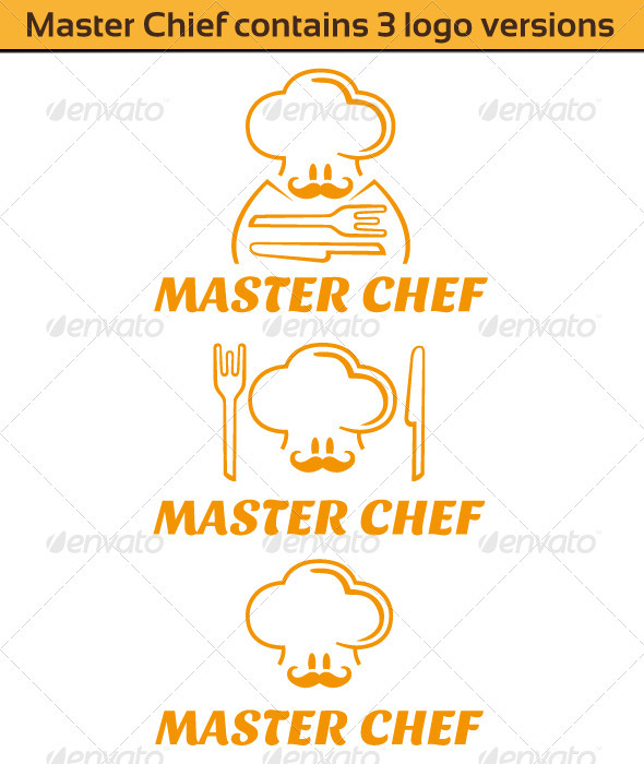 Master Chief Logo (Contains 3 version) - Food Logo Templates