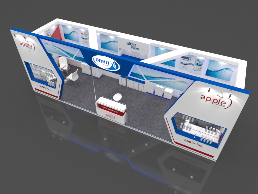 Exhibition Booth 3D Model - 10x3 mtr by piyushp78 | 3DOcean