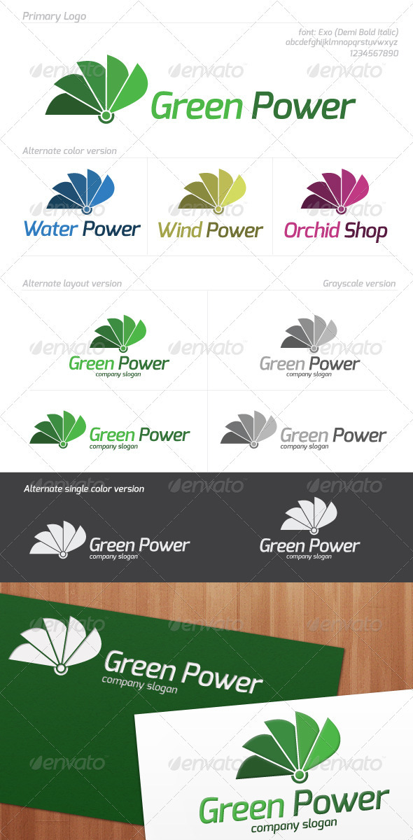 Green Power Logo - Nature Logo Templates