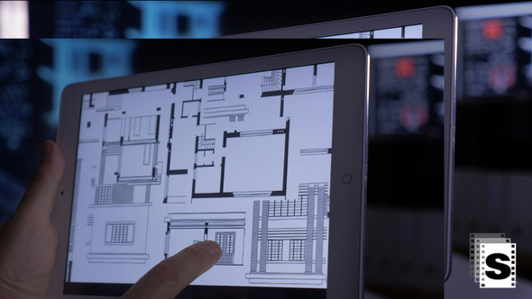 Architect Drawings On Tablet