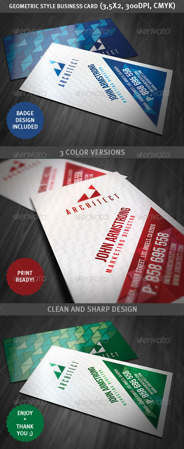 Geometric Style Business Card - Creative Business Cards