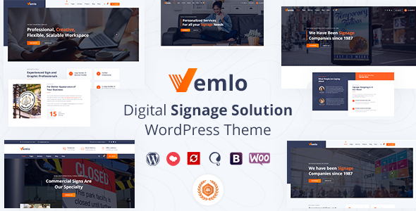 Vemlo – Signage Services WordPress Theme