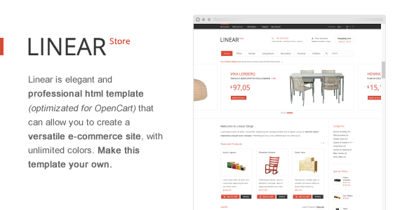 Extraordinary Linear Store – Premium HTML OpenCart Design 