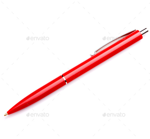 Ballpoint pen isolated on white background cutout - Stock Photo - Images