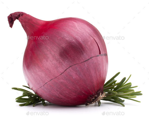 red onion and rosemary leaves - Stock Photo - Images