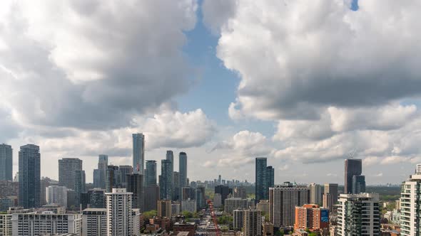 Modern City Buildings Summer Clouds in Toronto