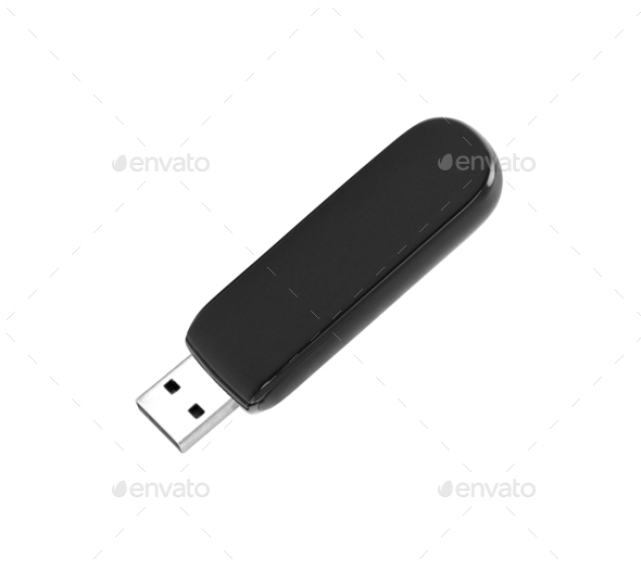 Usb flash drive on the white background - Stock Photo - Images