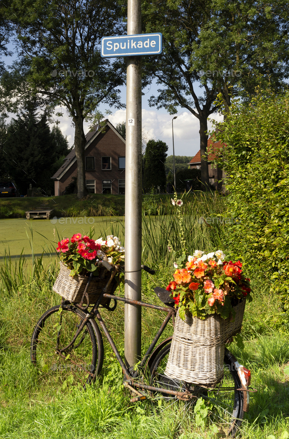 Flower decorated bike - Stock Photo - Images