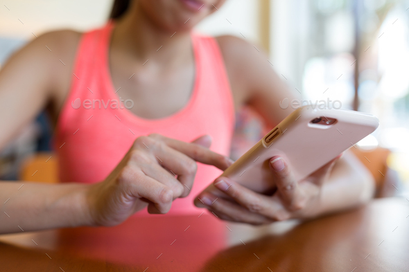 Woman use of mobile phone - Stock Photo - Images