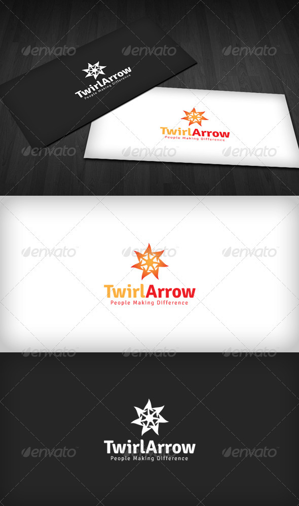 Twirl Arrow Logo - Vector Abstract