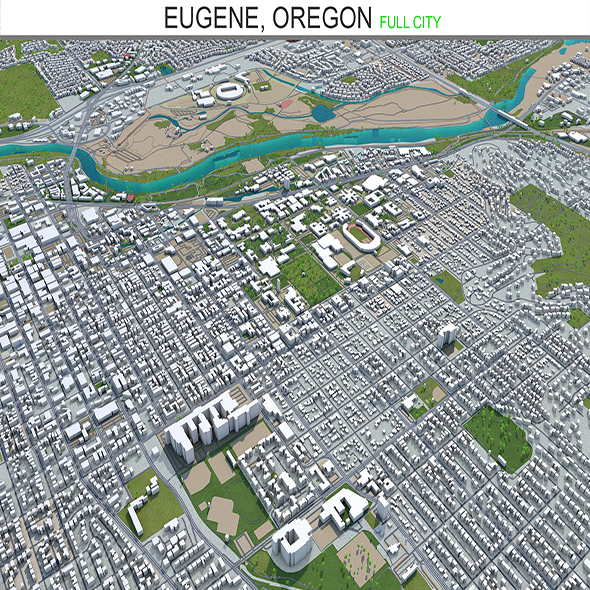 Eugene city Oregon - 3Docean 28574011
