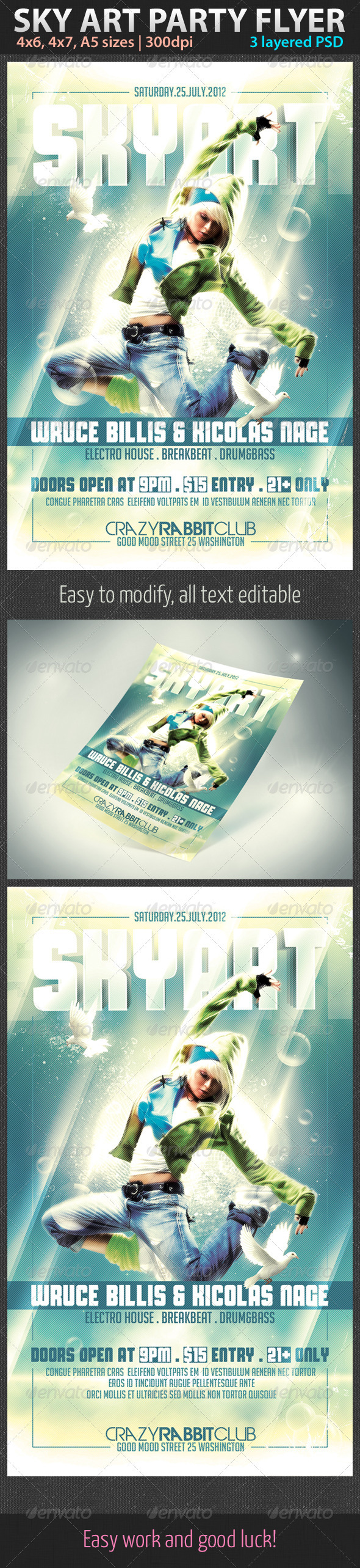 Sky Art Flyer - Clubs & Parties Events