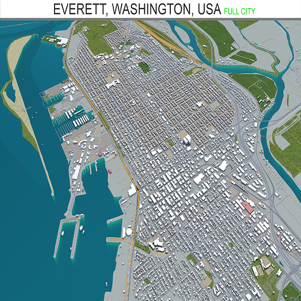 Everett Washington city - 3Docean 28574365