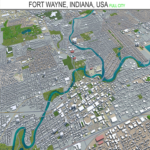 Fort Wayne city - 3Docean 28575732