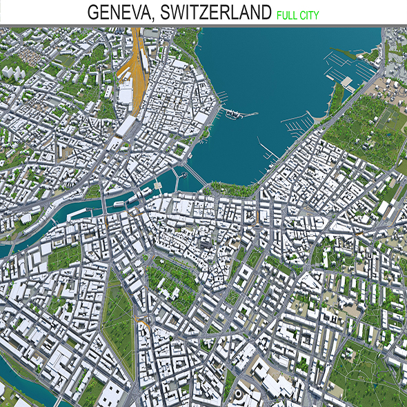 Geneva city Switzerland - 3Docean 28578257