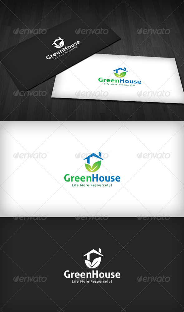 Green House Logo - Buildings Logo Templates