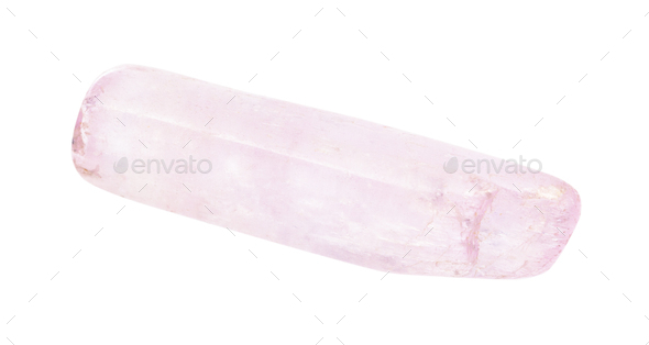 polished Kunzite (Spodumene) gem stone isolated - Stock Photo - Images