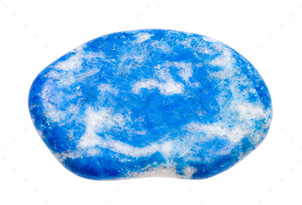 polished Lazurite (lapis) gem stone isolated - Stock Photo - Images
