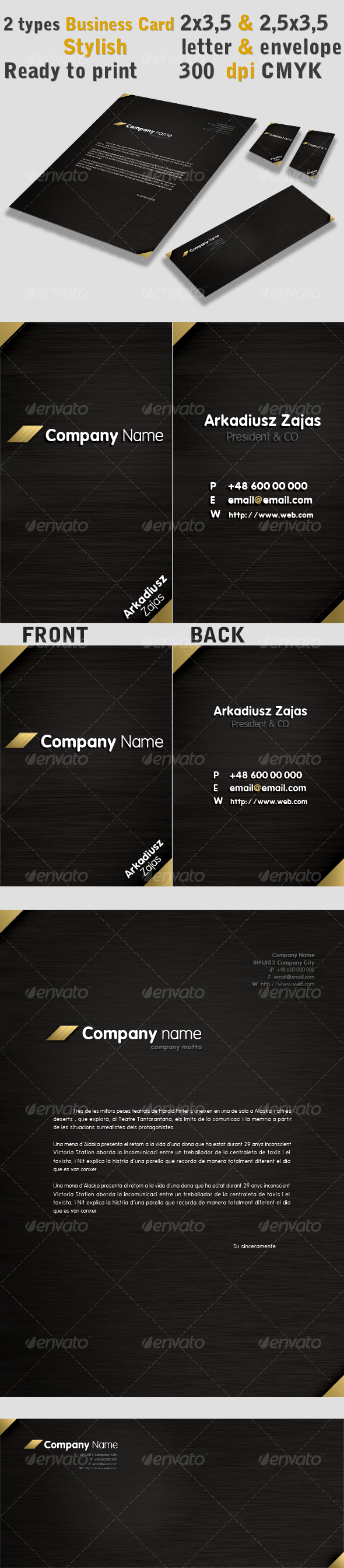 Stylish Business Card, Letter and Envelope - Corporate Business Cards