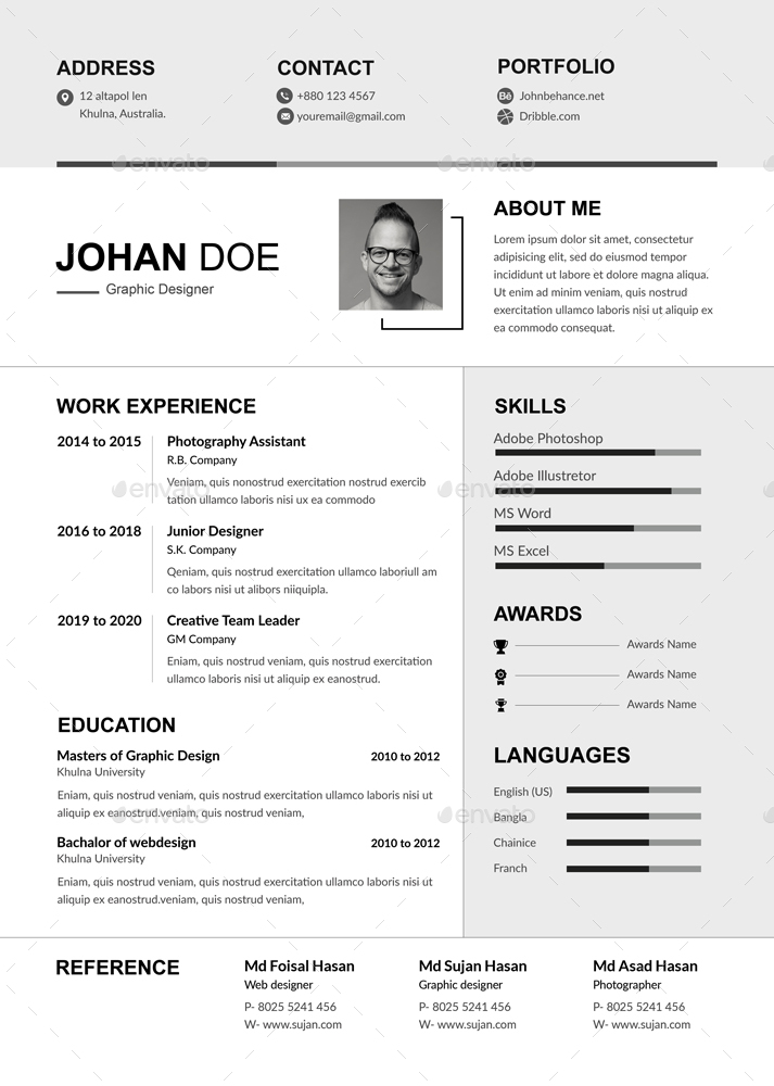 Mono Resume, Print Templates | GraphicRiver