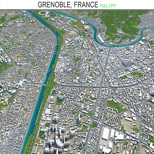 Grenoble city France - 3Docean 28585025
