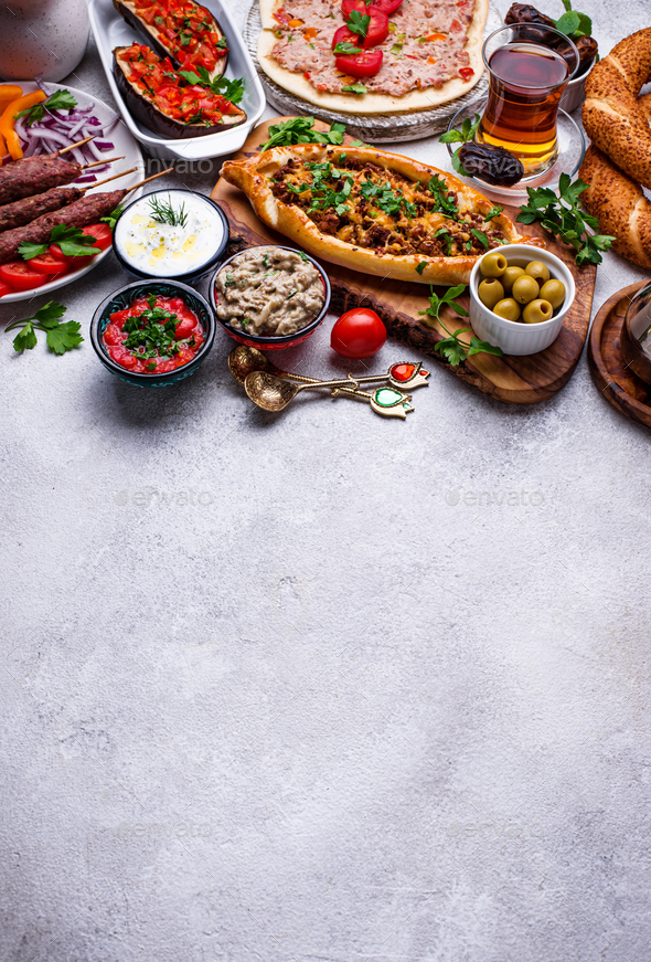 Traditional Turkish or Middle eastern dishes - Stock Photo - Images