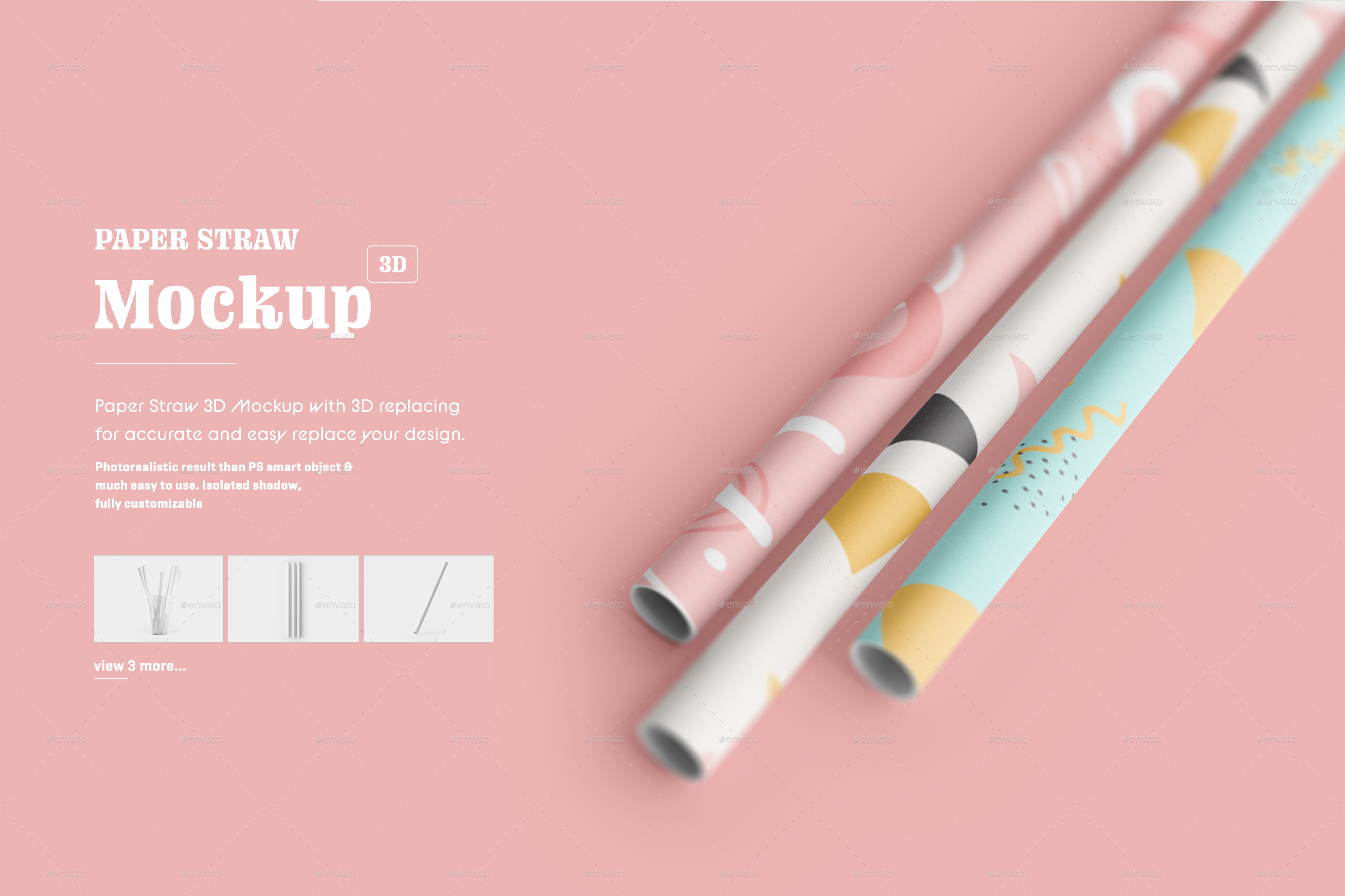 Download Paper Straw 3D Mockup by Mockup_Guy | GraphicRiver